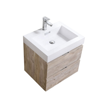 Kube Bath Bliss 24″ Nature Wood Wall Mount Modern Bathroom Vanity Kube Bath