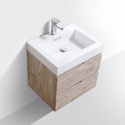 Kube Bath Bliss 24″ Nature Wood Wall Mount Modern Bathroom Vanity Kube Bath