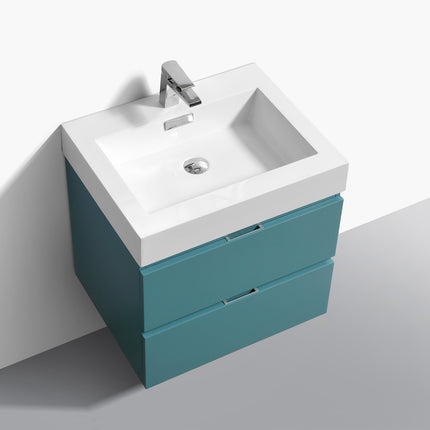 Kube Bath Bliss 24″ Teal Green Wall Mount Modern Bathroom Vanity Kube Bath