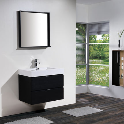 Kube Bath Bliss 30″ Black Wall Mount Modern Bathroom Vanity Kube Bath