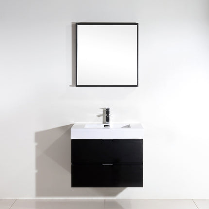 Kube Bath Bliss 30″ Black Wall Mount Modern Bathroom Vanity Kube Bath