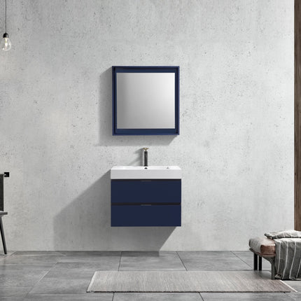 Kube Bath Bliss 30″ Blue Wall Mount Modern Bathroom Vanity Kube Bath