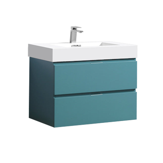 Kube Bath Bliss 30″ Teal Green Wall Mount Modern Bathroom Vanity Kube Bath