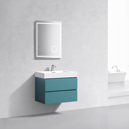 Kube Bath Bliss 30″ Teal Green Wall Mount Modern Bathroom Vanity Kube Bath