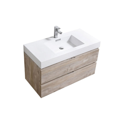 Kube Bath Bliss 40″ Nature Wood Wall Mount Modern Bathroom Vanity Kube Bath