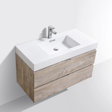 Kube Bath Bliss 40″ Nature Wood Wall Mount Modern Bathroom Vanity Kube Bath