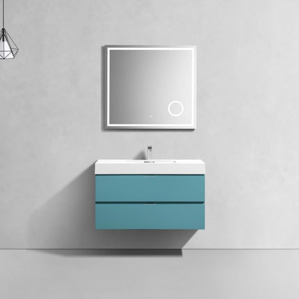 Kube Bath Bliss 40″ Teal Green Wall Mount Modern Bathroom Vanity Kube Bath