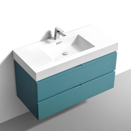 Kube Bath Bliss 40″ Teal Green Wall Mount Modern Bathroom Vanity Kube Bath