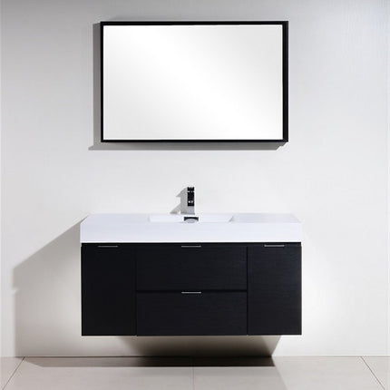 Kube Bath Bliss 48″ Black Wall Mount Single Sink Modern Bathroom Vanity Kube Bath