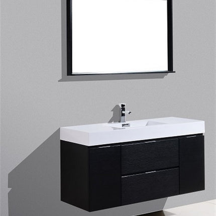 Kube Bath Bliss 48″ Black Wall Mount Single Sink Modern Bathroom Vanity Kube Bath