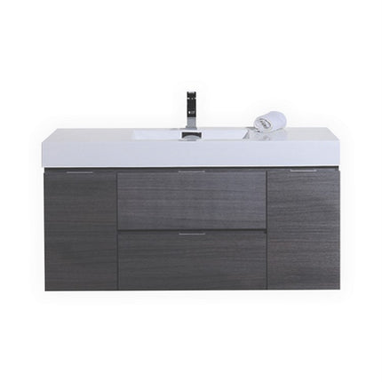 Kube Bath Bliss 48″ Gray Oak Wall Mount Single Sink Modern Bathroom Vanity Kube Bath