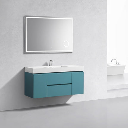 Kube Bath Bliss 48″ Teal Green Wall Mount Single Sink Modern Bathroom Vanity Kube Bath