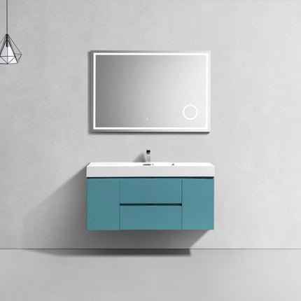 Kube Bath Bliss 48″ Teal Green Wall Mount Single Sink Modern Bathroom Vanity Kube Bath