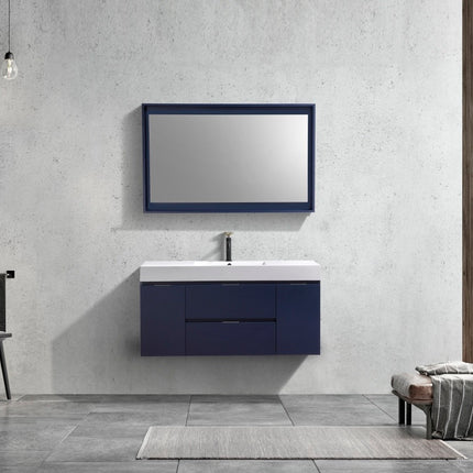 Kube Bath Bliss 48″ Blue Wall Mount Single Sink Modern Bathroom Vanity Kube Bath