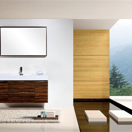 Kube Bath Bliss 48″ Walnut Wall Mount Single Sink Modern Bathroom Vanity Kube Bath