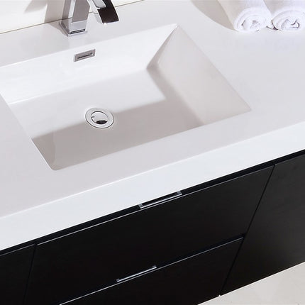 Kube Bath Bliss 60″ Black Wall Mount Single Sink Modern Bathroom Vanity Kube Bath