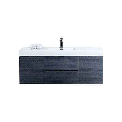 Kube Bath Bliss 60″ Gray Oak Wall Mount Single Sink Modern Bathroom Vanity Kube Bath