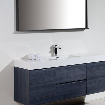 Kube Bath Bliss 60″ Gray Oak Wall Mount Single Sink Modern Bathroom Vanity Kube Bath