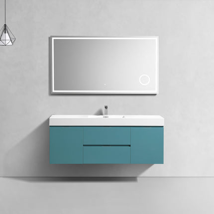 Kube Bath Bliss 60″ Teal Green Wall Mount Single Sink Modern Bathroom Vanity Kube Bath