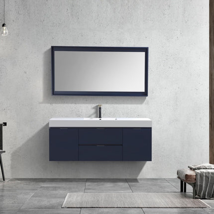 Kube Bath Bliss 60″ Blue Wall Mount Single Sink Modern Bathroom Vanity Kube Bath