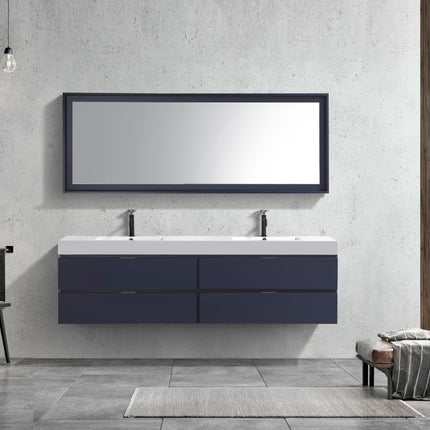 Kube Bath Bliss 72″ Blue Wall Mount Double Sink Modern Bathroom Vanity Kube Bath