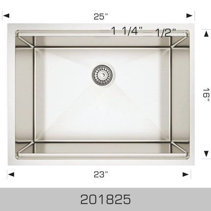 Bosco 201825 25 Inch Titanium Series Plus Stainless Steel Kitchen Sink - Plumbing Market