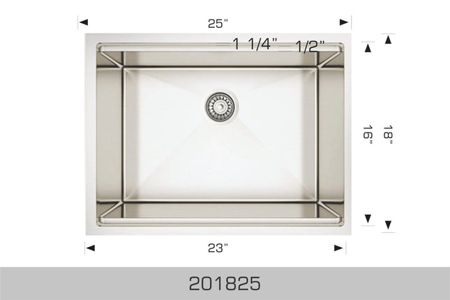 Bosco 201825 25 Inch Titanium Series Plus Stainless Steel Kitchen Sink - Plumbing Market