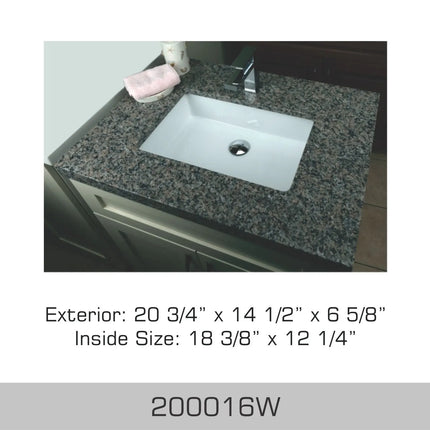 Bosco Canada Ceramic Bathroom Vanity Sink 200016W - Plumbing Market