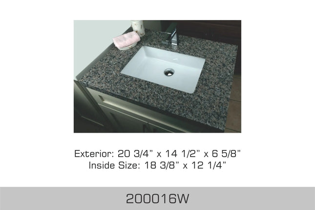 Bosco Canada Ceramic Bathroom Vanity Sink 200016W - Plumbing Market