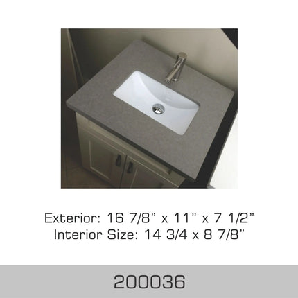 Bosco Canada Ceramic Undermount Bathroom Vanity Sink 200036 - Plumbing Market