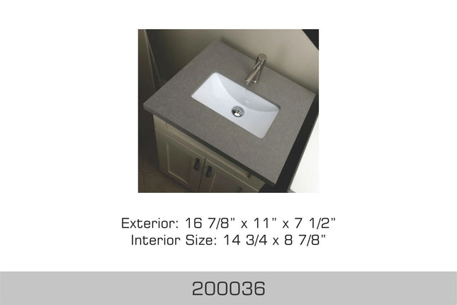 Bosco Canada Ceramic Undermount Bathroom Vanity Sink 200036 - Plumbing Market