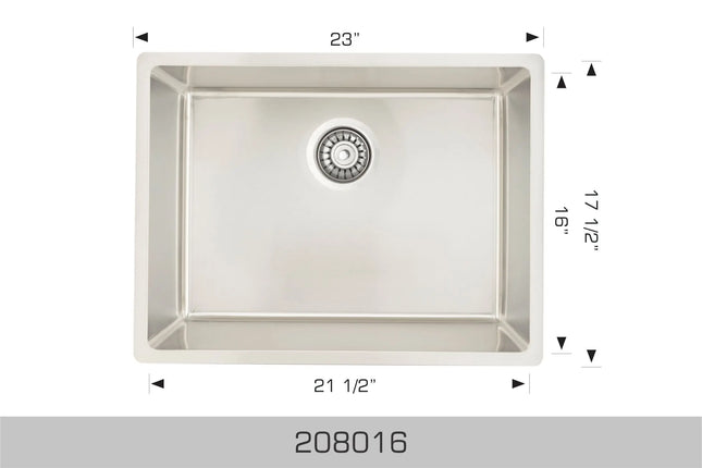 Bosco 208016 Builder Series Stainless Steel Kitchen Sink Bosco