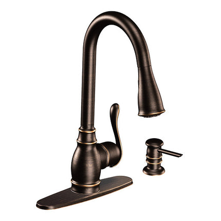 Moen Anabelle Mediterranean Bronze One-Handle High Arc Pulldown Kitchen Faucet  CA87003BRB - Plumbing Market