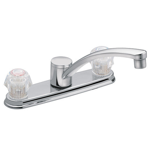 Moen Adler Chrome Two-Handle Low Arc Kitchen Faucet  CA87685 - Plumbing Market