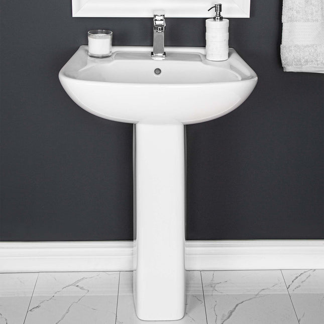 CAPRICE 4" CC PEDESTAL BASIN WITH LEG - 4340DMXW Plumbing Market