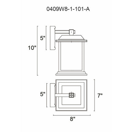 CWI Lighting Blackbridge 1 Light Outdoor Black Wall Lantern 0409W8-1-101 - Plumbing Market