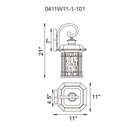 CWI Lighting Blackburn 1 Light Black Outdoor Wall Light 0411W11-1-101 - Plumbing Market