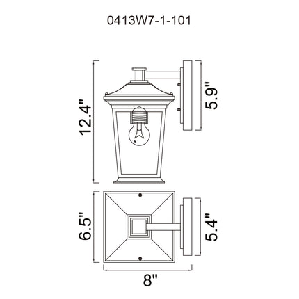 CWI Lighting Leawood 1 Light Black Outdoor Wall Light 0413W7-1-101 - Plumbing Market