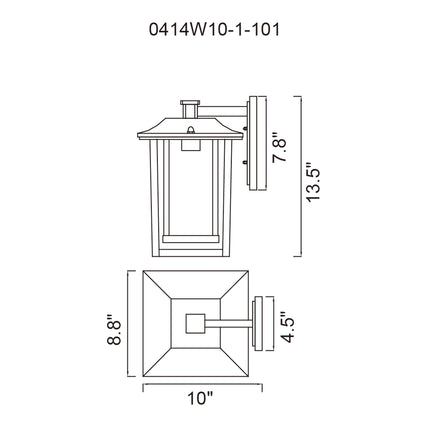 CWI Lighting Winfield 1 Light Black Outdoor Wall Light 0414W10-1-101 - Plumbing Market