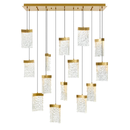 CWI Lighting Lava Integrated LED Brass Chandelier 1587P48-14-624-RC - Plumbing Market