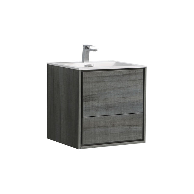 Kube Bath De Lusso 24″ Ocean Gray Wall Mount Modern Bathroom Vanity Kube Bath