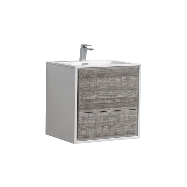 Kube Bath De Lusso 24″ Ash Gray Wall Mount Modern Bathroom Vanity Kube Bath