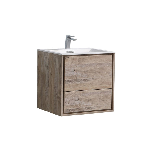 Kube Bath De Lusso 24″ Nature Wood Wall Mount Modern Bathroom Vanity Kube Bath