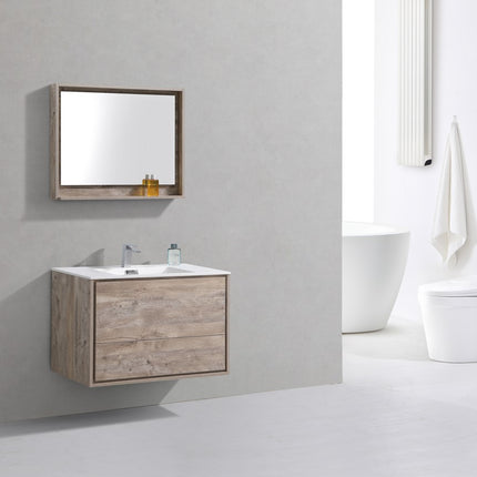 Kube Bath De Lusso 36″ Nature Wood Wall Mount Modern Bathroom Vanity Kube Bath