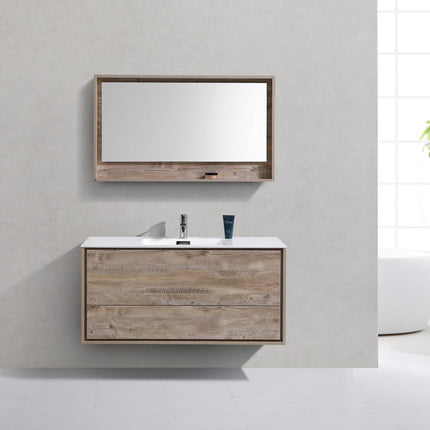 Kube Bath De Lusso 48″ Single Sink Nature Wood Wall Mount Modern Bathroom Vanity Kube Bath