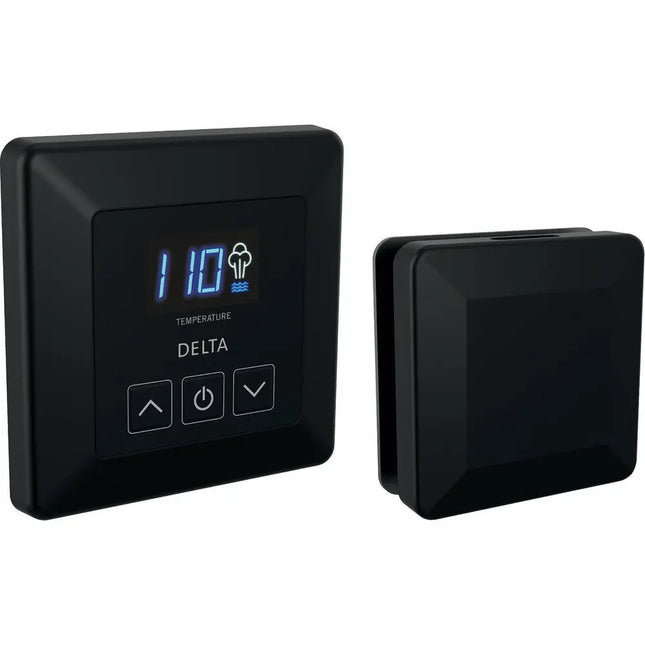 Delta Transitional Steam Shower Controller And Head Matte Black EP103350BL - Plumbing Market