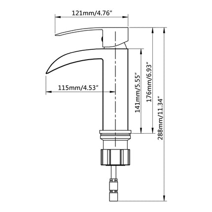 Kodaen Satro Single Hole Bathroom Faucet Solid Brass Kodaen