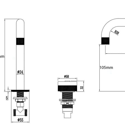 Kodaen Marmo Three Holes Widespread Bathroom Faucet Brass Kodaen