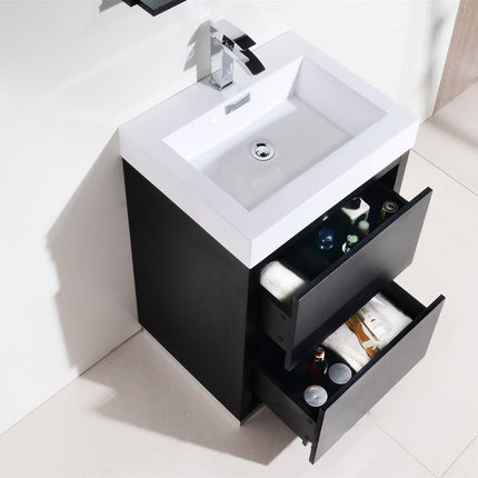 Kube Bath Bliss 24″ Black Free Standing Modern Bathroom Vanity Kube Bath