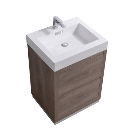 Kube Bath Bliss 24″ Butternut Free Standing Modern Bathroom Vanity Kube Bath